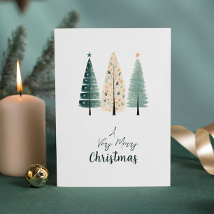 Modern Minimalist Elegant Watercolor Christmas Holiday Card