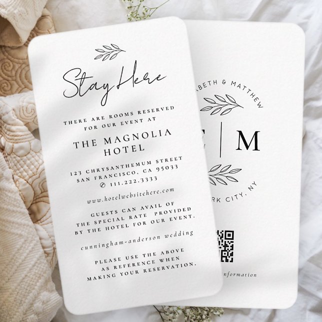 Modern Minimalist Elegant Wedding Accommodation Enclosure Card (Creator Uploaded)