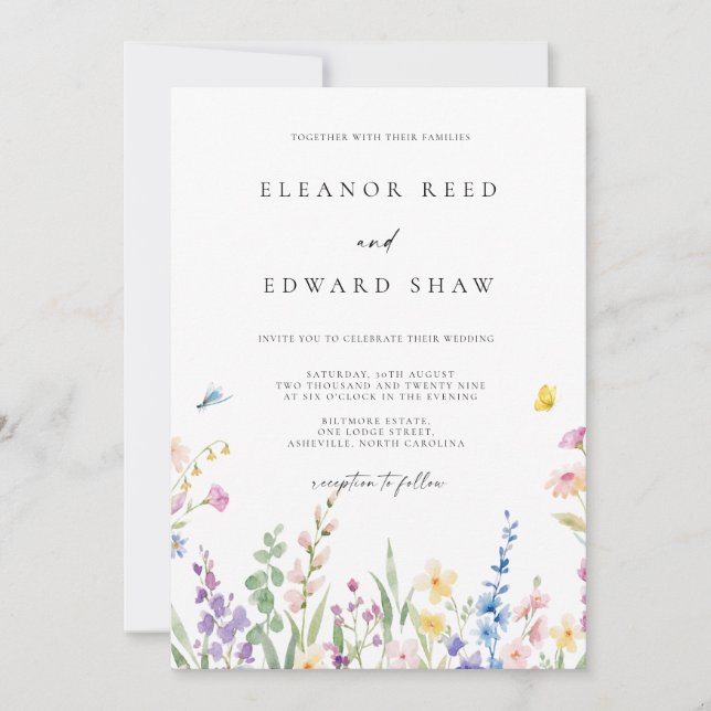 Modern Minimalist Elegant Wedding Invitations (Front)