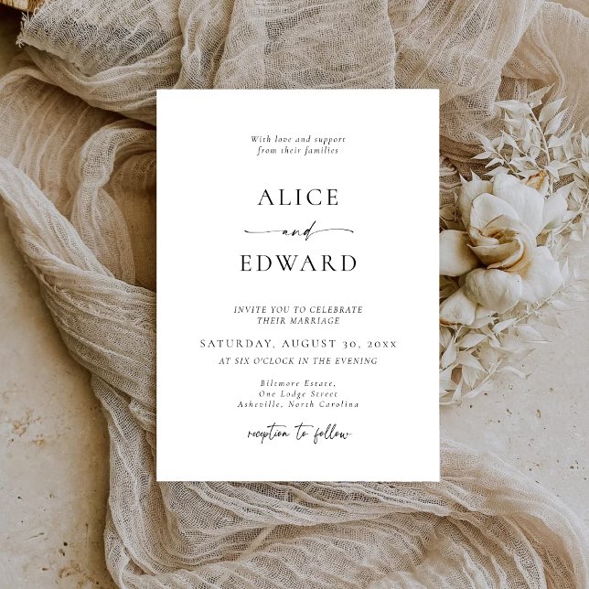 Modern Minimalist Elegant Wedding Invitations (Creator Uploaded)