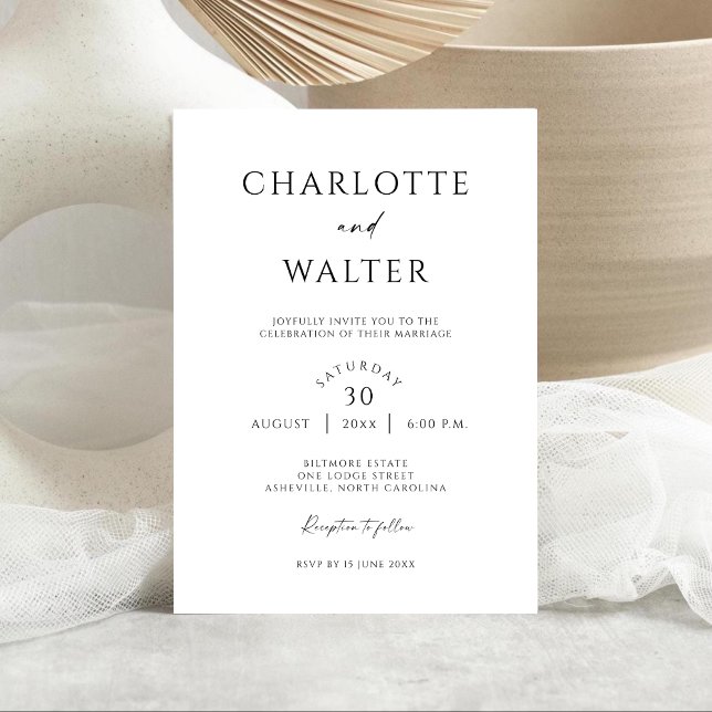 Modern Minimalist Elegant Wedding Invitations (Creator Uploaded)