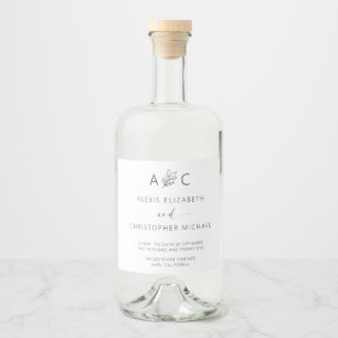 Modern Minimalist Elegant Wedding Liquor Bottle La Label