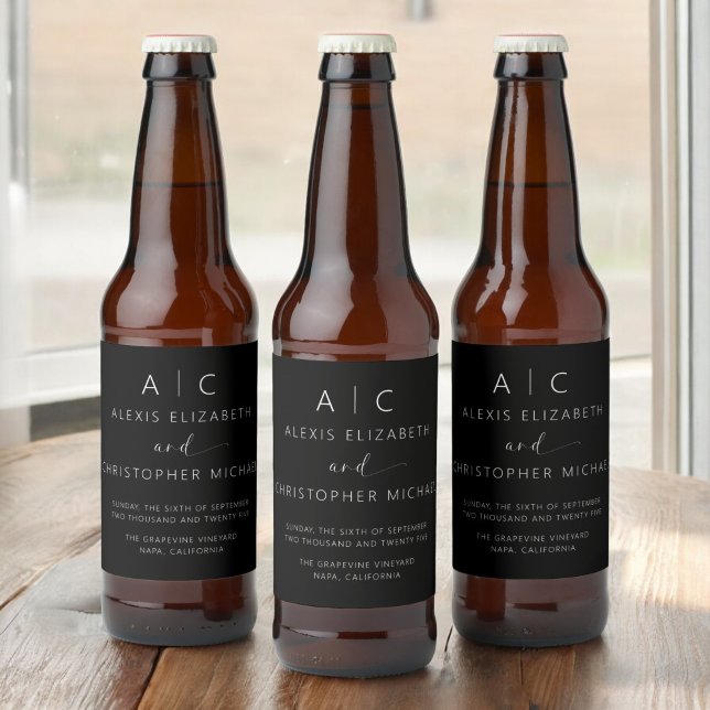 Modern Minimalist Elegant Wedding Liquor Bottle Label (Creator Uploaded)