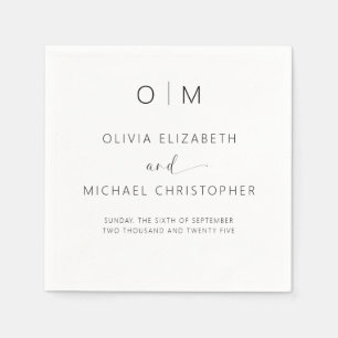 Modern Minimalist Elegant Wedding Napkin