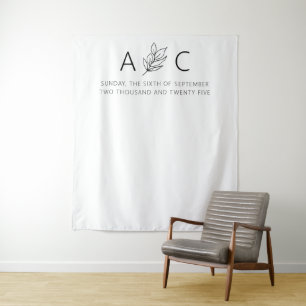 Modern Minimalist Elegant Wedding Tapestry