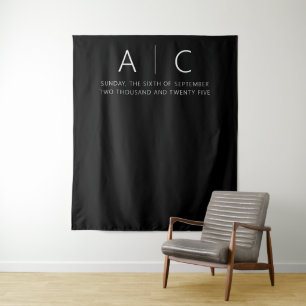 Modern Minimalist Elegant Wedding Tapestry