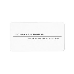 Modern Minimalist Elegant White Trendy Design Label