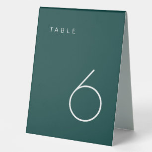 Modern Minimalist Emerald Green Table Number