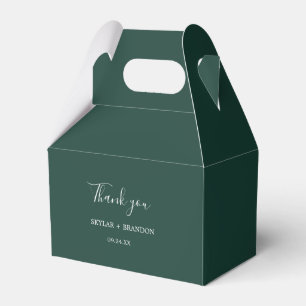 Modern Minimalist Emerald Green Thank You Favour Box