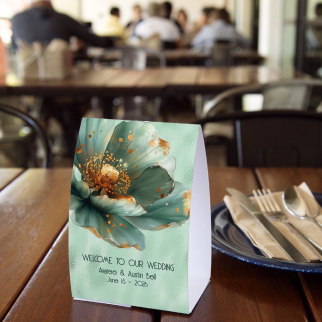 Modern Minimalist Emerald White WELCOME  (Insitu(Restaurant))