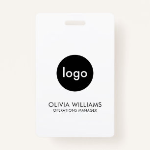 Modern Minimalist Employee ID Business Logo ID Badge