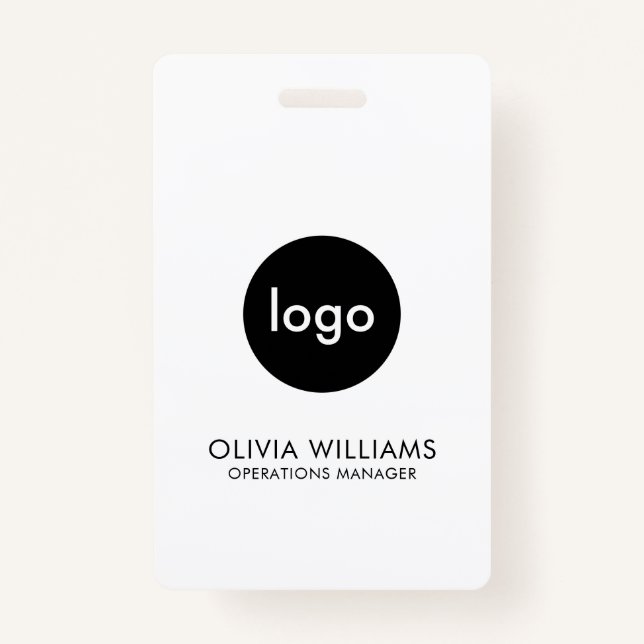 Modern Minimalist Employee ID Business Logo ID Badge (Front)