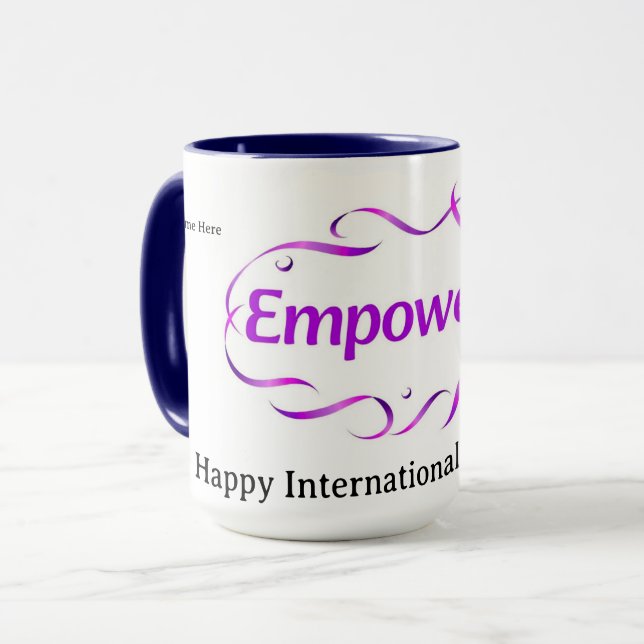 Modern Minimalist Empowered IWD 2026 Custom Mug (Front Left)