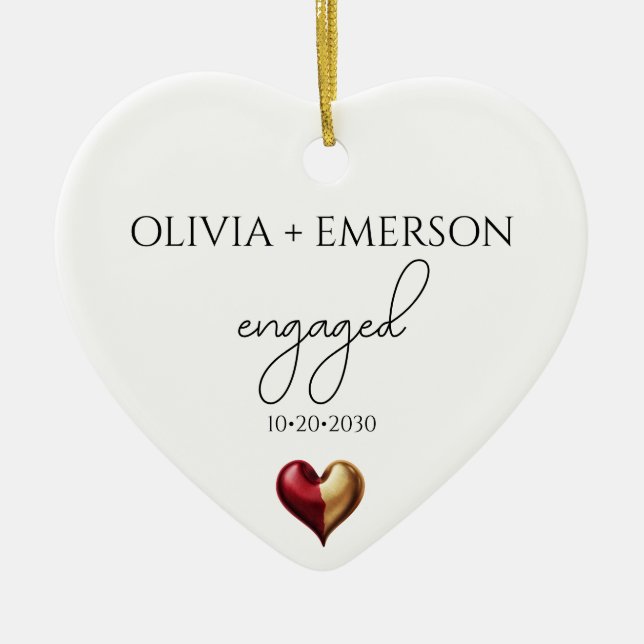 Modern Minimalist Engaged  Ceramic Tree Decoration (Front)