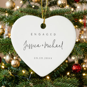 Modern Minimalist Engagement Ceramic Tree Decoration
