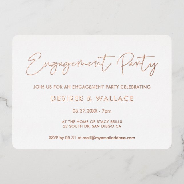 Modern minimalist engagement party (Front)