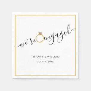 Modern minimalist engagement party napkin