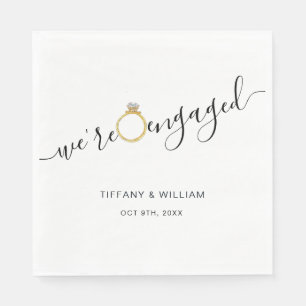 Modern minimalist engagement party napkin