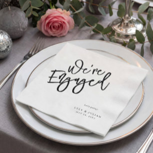 Modern Minimalist Engagement Party Napkins