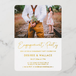 Modern minimalist engagement party photo