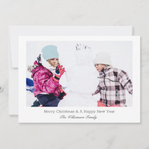 Modern Minimalist Family Christmas Photo Holiday Card