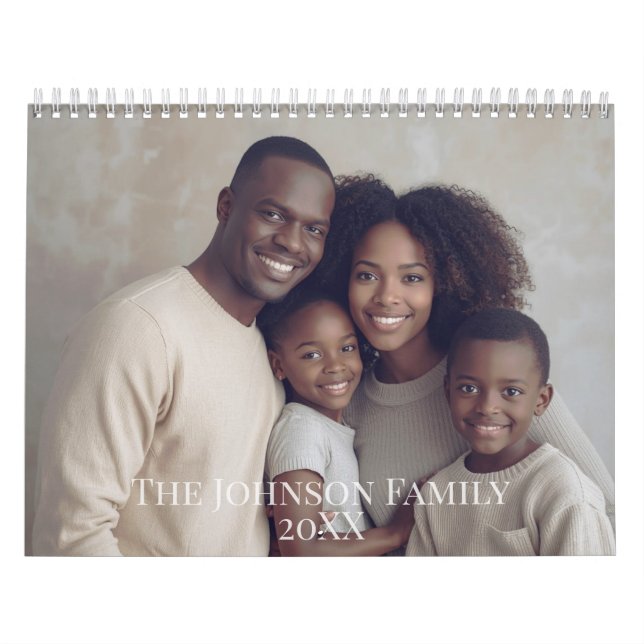 Modern Minimalist Family Photo Calendar (Cover)