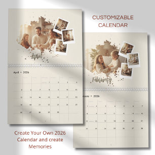 Modern Minimalist Family Photo Calendar 2026