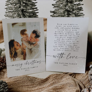 Modern Minimalist Family Photo Christmas Card