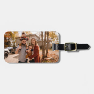 Modern Minimalist Family Photo Keepsake Luggage Tag