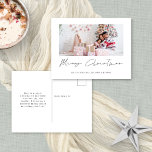 Modern Minimalist Family Photo Merry Christmas Holiday Postcard<br><div class="desc">Modern Minimalst Family Photo Merry Christmas.  Merry Christmas is in a stylish set script. Easily replace the sample image with your own and personalise with your names and greeting on the back.</div>
