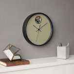Modern Minimalist Family Photo Sage Green Clock<br><div class="desc">Modern Minimalist Family Photo Sage Green and Black Home Office Kitchen Living Room Bathroom Clock</div>