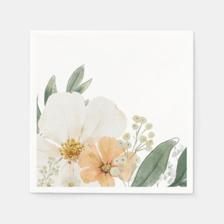 Modern Minimalist Farmhouse Floral Napkins