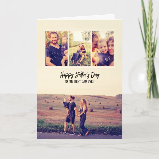 Modern Minimalist Father's Day Dad Custom Photo Holiday Card (Front)