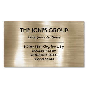 Modern Minimalist Faux Pearl Foil Metallic Magnetic Business Card
