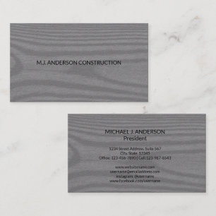 Modern Minimalist Faux Rustic Wood Elegant Grey Business Card