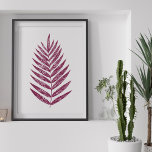 Modern Minimalist Fern Drawing in Plum Poster<br><div class="desc">Welcome the fall season with this lovely modern minimalist fern illustration in plum.</div>