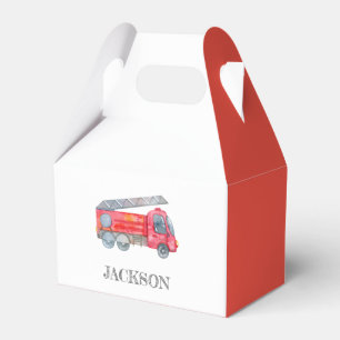 Modern Minimalist Fireman birthday Party Favour Box