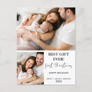 Modern Minimalist First Christmas Postcard