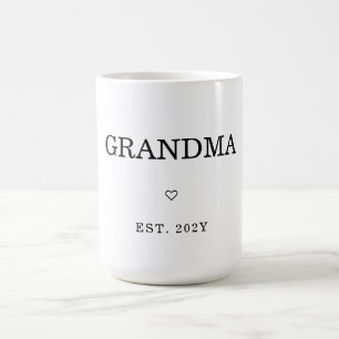 Modern Minimalist First Time Grandma Est. Coffee Mug