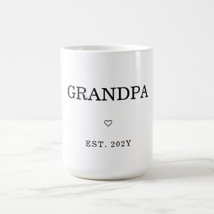 Modern Minimalist First Time GrandPA Est. Coffee Mug