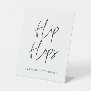 Modern Minimalist Flip Flops wedding Pedestal Sign