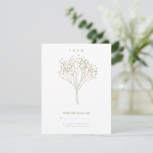 Modern Minimalist Floral Baby Shower RSVP Card