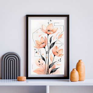 Modern Minimalist Floral – Peach Blossom VII Poster