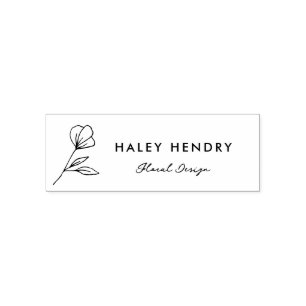 Modern Minimalist Floral Self-inking Stamp
