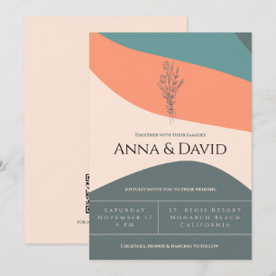 Modern Minimalist Floral Wedding Invitation