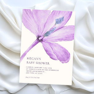 Modern minimalist flower petal bloom  baby shower invitation