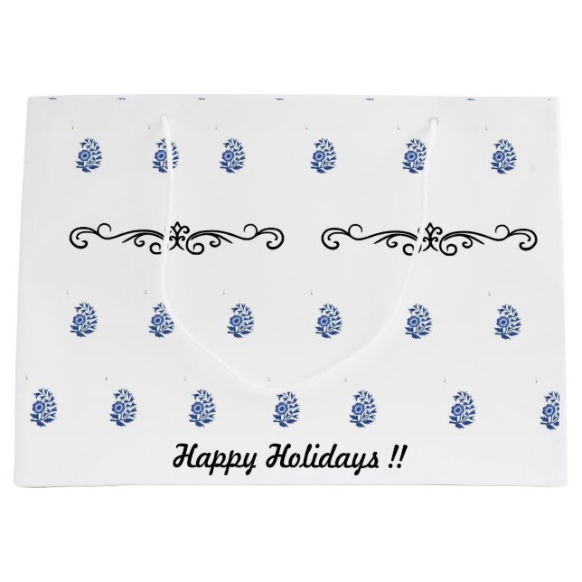 Modern minimalist flower print  large gift bag (Front)