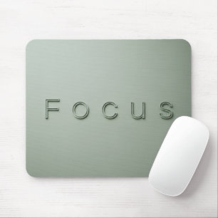 Modern Minimalist FOCUS Quote Sage Green Aesthetic Mouse Mat