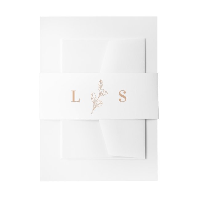 Modern Minimalist Foliage Invitation Belly Band (Front Example)
