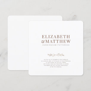 Modern + Minimalist Foliage Wedding Invitation